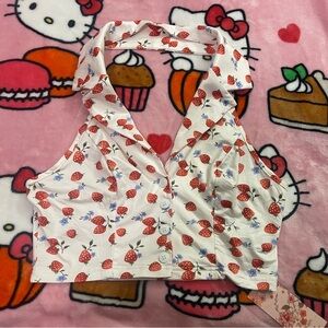 SHEIN Strawberry Cottage Halter Top